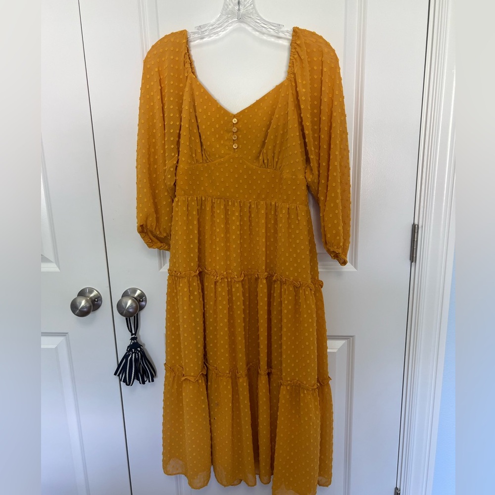 J Crew gold maxi dress. Size 6.